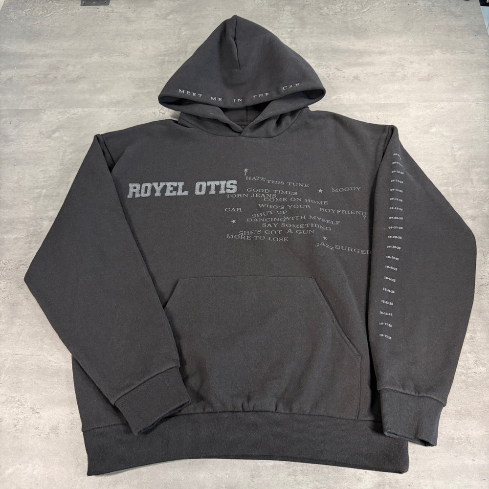 Royel Otis Hoodie Large Black Tour Merch Graphic Meet Me In The Car Hoodie
